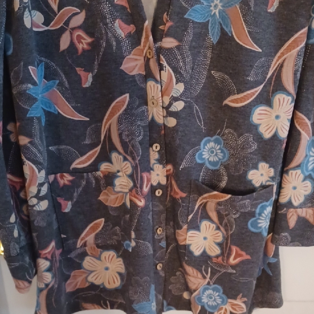Agnes & Dora Multicolor Floral Cardigan Womens Size Medium - Picture 4 of 6